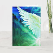 Guardian Angel Blue Green Wing – Blank Greeting Kaart (Voorkant)