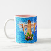 Guardian Angel Blue Inspirerend Gepersonaliseerd Tweekleurige Koffiemok (Links)