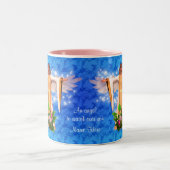 Guardian Angel Blue Inspirerend Gepersonaliseerd Tweekleurige Koffiemok (Center)