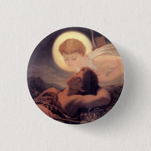Guardian Angel Button. Ronde Button 3,2 Cm (Voorkant)
