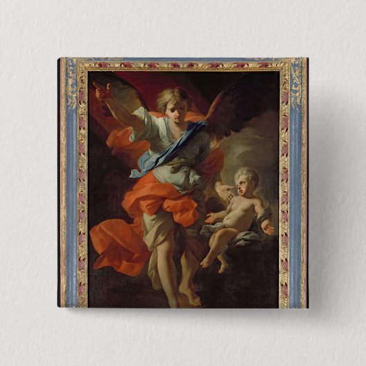Guardian Angel, c.1685-94 Vierkante Button 5,1 Cm (Voorkant)