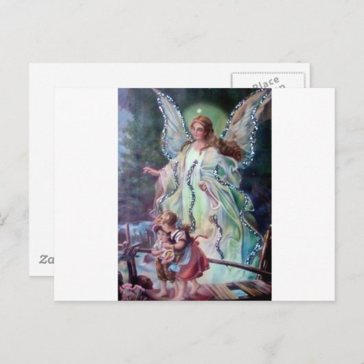GUARDIAN ANGEL c. 1900 Briefkaart (Voorkant / Achterkant)