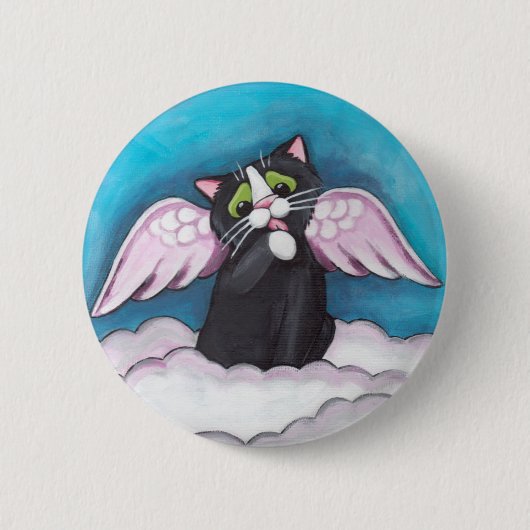 Guardian Angel Cat Button (Voorkant)