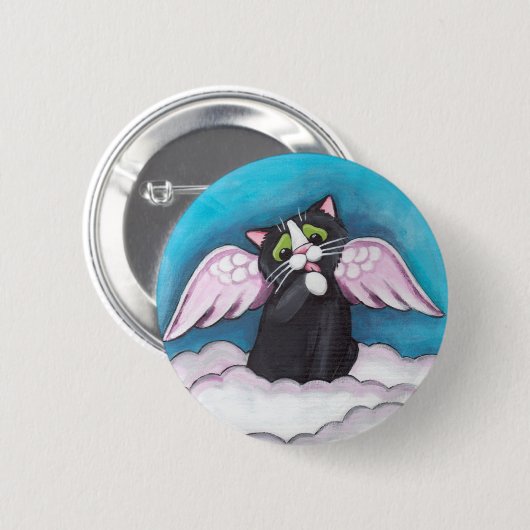 Guardian Angel Cat Button (Voorkant /achterkant)