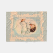 Guardian Angel Cherub-baby die in Cloud slaapt Fleece Deken (Voorkant (Horizontaal))