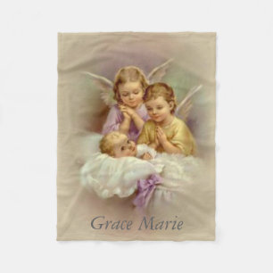 Guardian Angel Cherubs Baby Cloud Personaliseren Fleece Deken