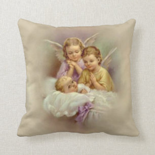 Guardian Angel Cherubs baby in Cloud  Kussen