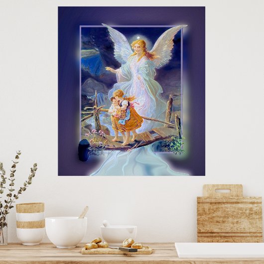 Guardian Angel, Children and Bridge (exclusief) Poster (Keuken)