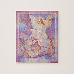 Guardian Angel, Children and Bridge in Pastel Legpuzzel