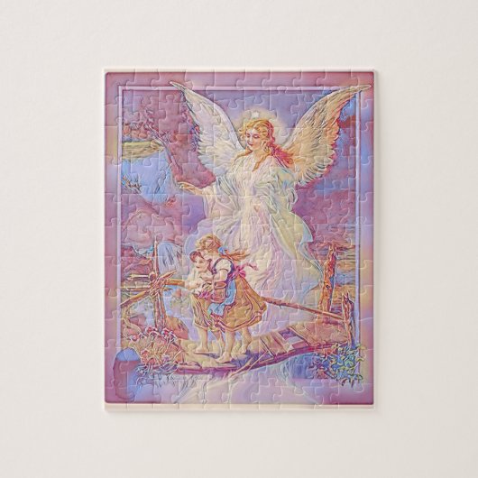Guardian Angel, Children and Bridge in Pastel Legpuzzel (Verticaal)