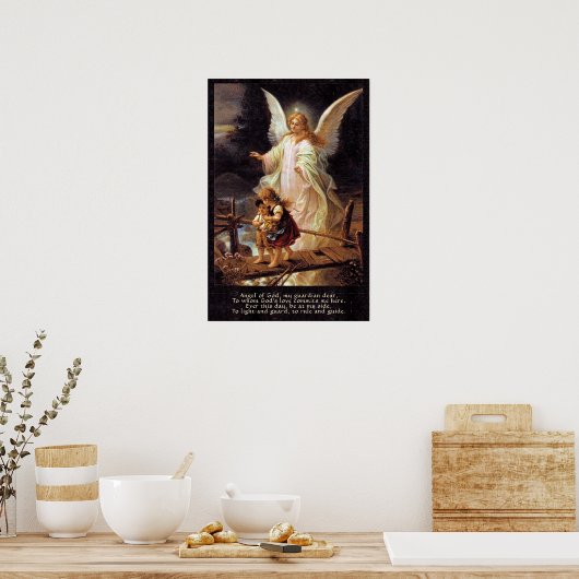 Guardian Angel, Children, Bridge en Poem Poster (Keuken)