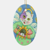 GUARDIAN ANGEL, CHRISTMAS CAT ORNAMENT Oval (Rechts)