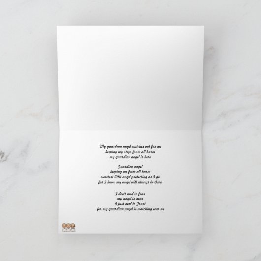 Guardian Angel Christmas Wenskaart Feestdagen Kaart (Binnen)