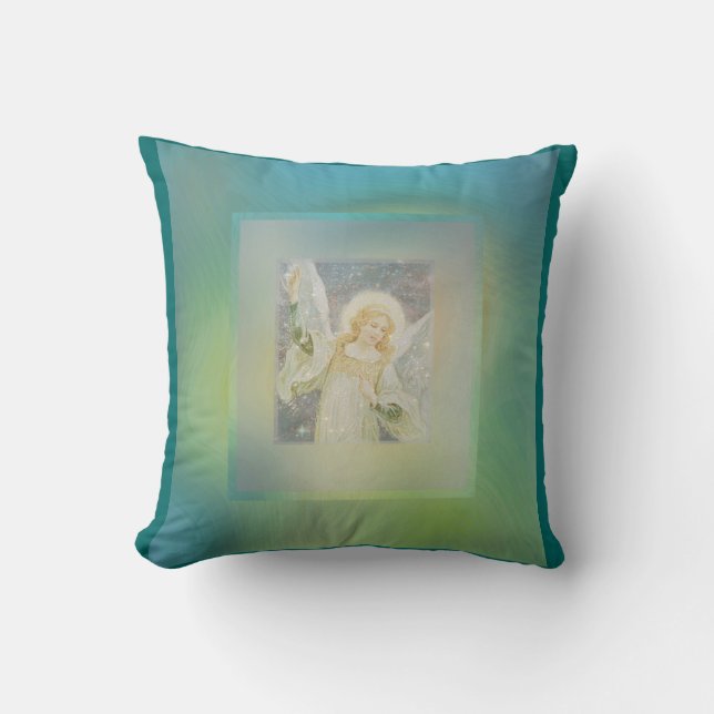 Guardian Angel Cool Green Blue Colors Kussen (Voorkant)