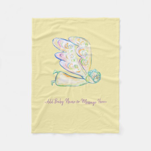 Guardian Angel Custom Soft Fleece Baby Blanket (Voorkant)