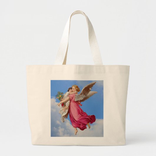 Guardian Angel en Child Bag Grote Tote Bag (Voorkant)