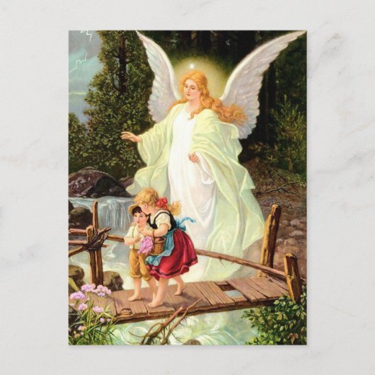 Guardian Angel en Children Painting Briefkaart (Voorkant)