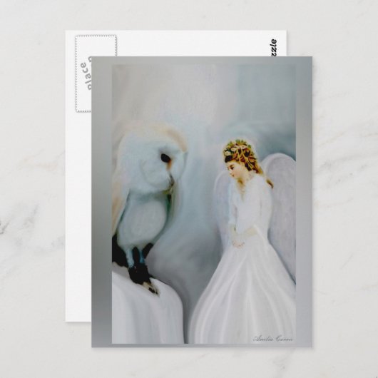 Guardian Angel en Owl Briefkaart (Voorkant / Achterkant)