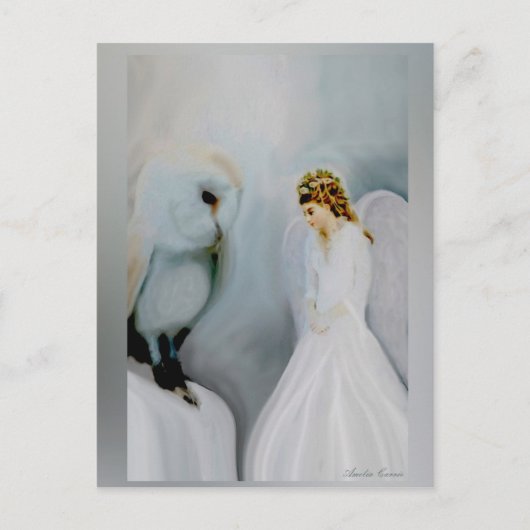 Guardian Angel en Owl Briefkaart (Voorkant)
