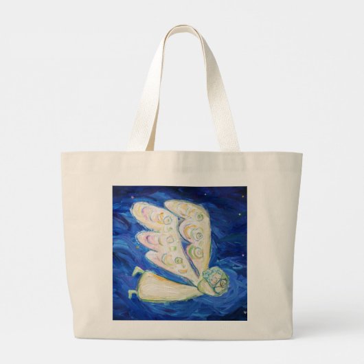 Guardian Angel en Slapen Baby Aangepaste Canvas ta Grote Tote Bag (Achterkant)
