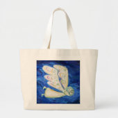 Guardian Angel en Slapen Baby Aangepaste Canvas ta Grote Tote Bag (Voorkant)