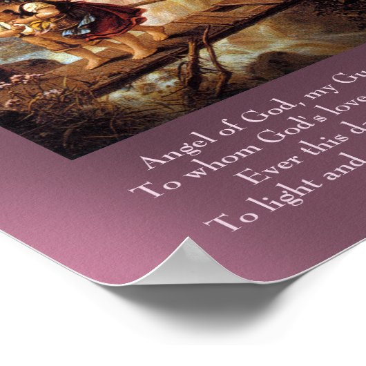 Guardian Angel en twee kinderen Poster (Hoek)