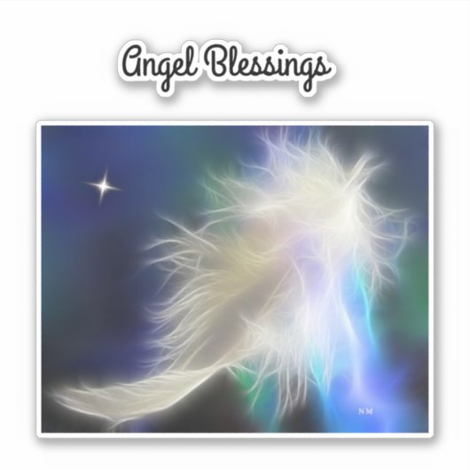 Guardian Angel Feather Vinyl Sticker (Voorkant)