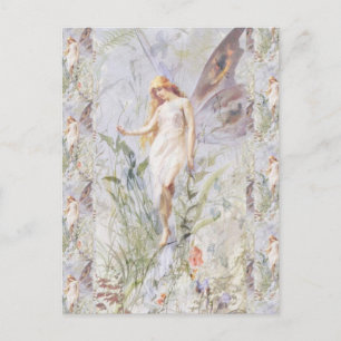 Guardian Angel & Flowers Briefkaart