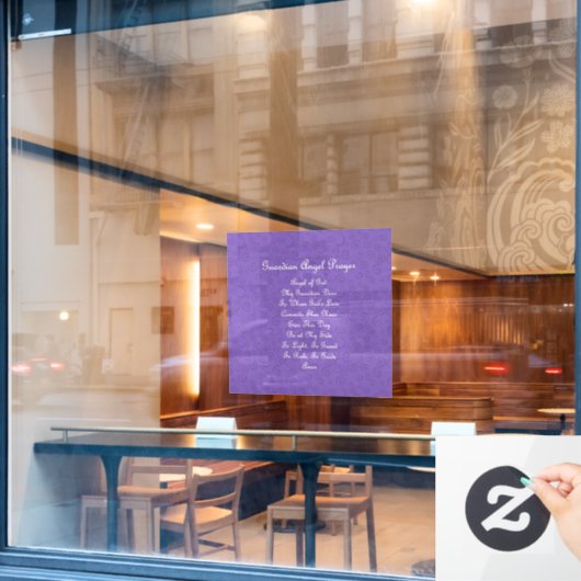 Guardian Angel Gebed Paars Raamsticker (Cafe Raam)