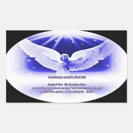guardian angel gebed rechthoekige sticker (Voorkant)