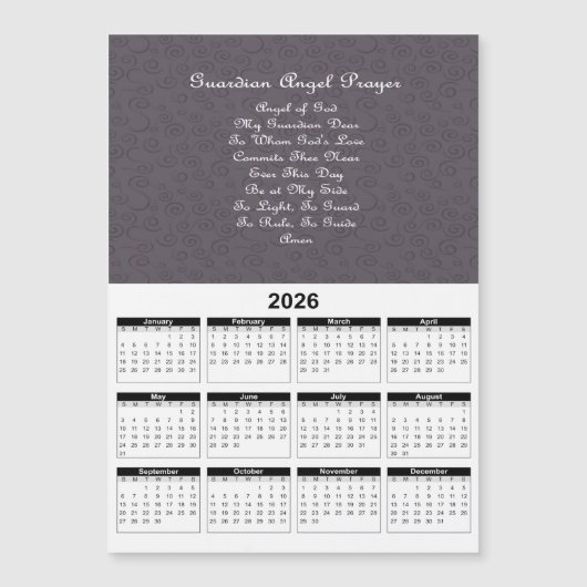 Guardian Angel Gebeds Houtskool 2026 Kalender (Voorkant)