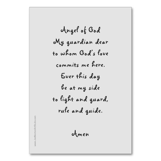 Guardian Angel gebedskaart Kaart (Achterkant)