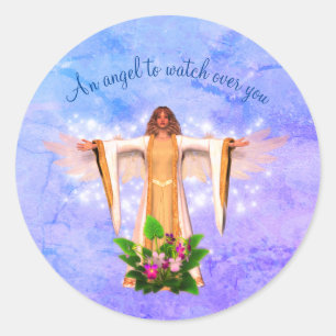 Guardian Angel Gepersonaliseerd Inspirerend Ronde Sticker