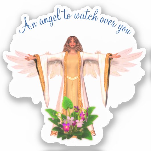 Guardian Angel Gepersonaliseerd Inspirerend Sticker (Voorkant)