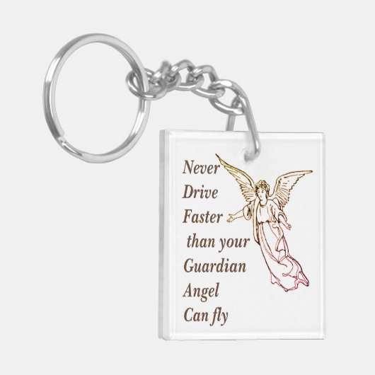 Guardian Angel gepersonaliseerd Sleutelhanger (Voorkant Links)