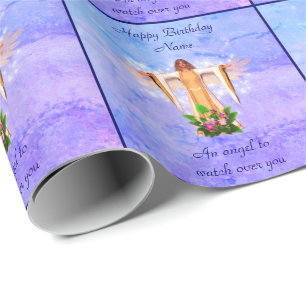 Guardian Angel Gepersonaliseerde Verjaardag Cadeaupapier