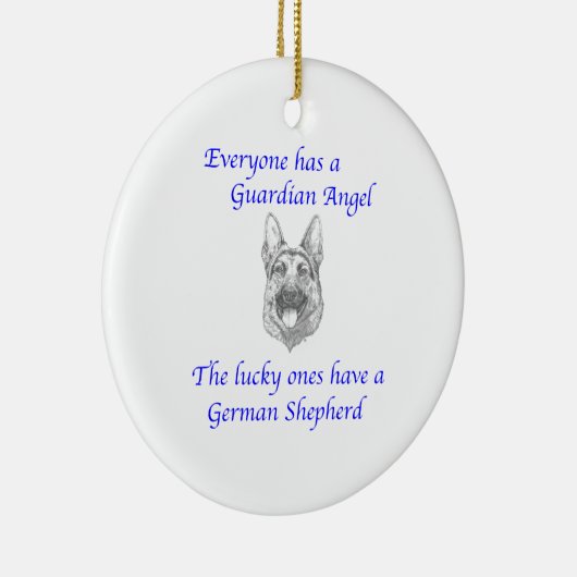 GUARDIAN ANGEL GERMAN SHEPHERD KERAMISCH ORNAMENT (Rechts)