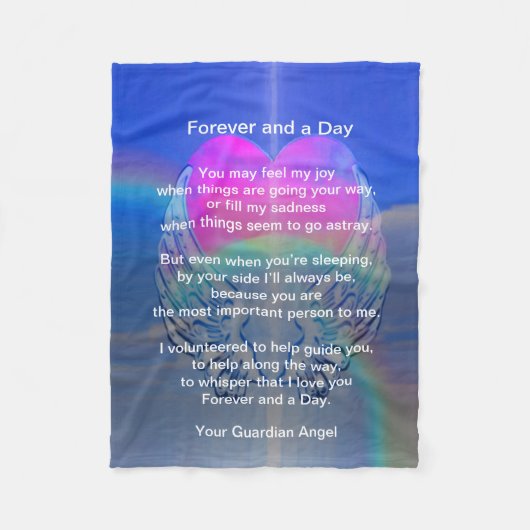 Guardian Angel Heart and Love Blanket Fleece Deken (Voorkant)