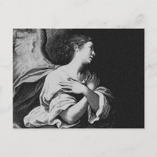 Guardian Angel in Black en White Briefkaart (Voorkant)