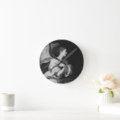 Guardian Angel in Black en White Ronde Klok (Huis)