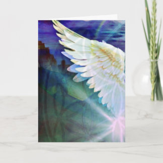 Guardian Angel Indigo Wing – Blank Greeting Kaart