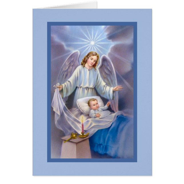Guardian Angel-jongen baby blauw hemels (Voorkant)
