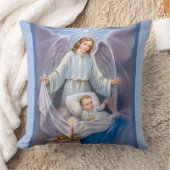 Guardian Angel-jongen baby blauw hemels Kussen (Deken)