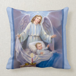 Guardian Angel-jongen baby blauw hemels Kussen