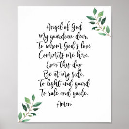 Guardian Angel Katholieke Prayer Print Calligrafie