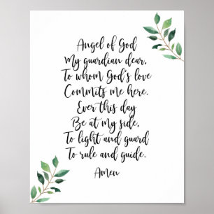 Guardian Angel Katholieke Prayer Print Calligrafie