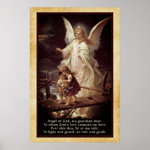 Guardian Angel, Kinderen, Brug en gedicht Poster