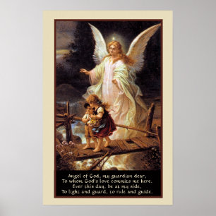 Guardian Angel, Kinderen, Brug en gedicht Poster