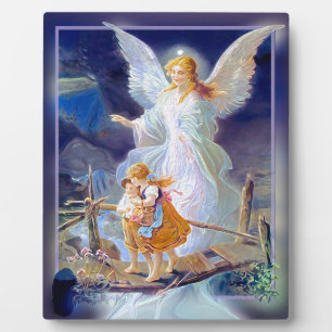 Guardian Angel, kinderen en brug Fotoplaat