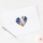Guardian Angel, kinderen en brug Hart Sticker (Envelop)